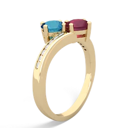 London Topaz Channel Set Two Stone 14K Yellow Gold ring R5303