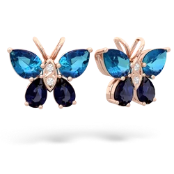 London Topaz Butterfly 14K Rose Gold earrings E2215