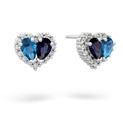 London Topaz Halo 14K White Gold earrings E7008