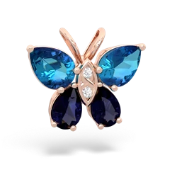 London Topaz Butterfly 14K Rose Gold pendant P2215