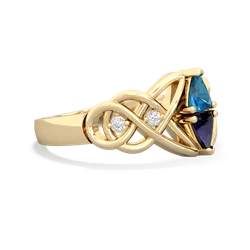 London Topaz Keepsake Celtic Knot 14K Yellow Gold ring R5300