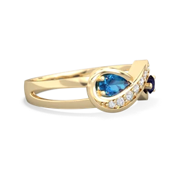 London Topaz Diamond Infinity 14K Yellow Gold ring R5390