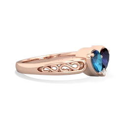 London Topaz Filligree 'One Heart' 14K Rose Gold ring R5070