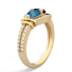 London Topaz Art-Deco Keepsake 14K Yellow Gold ring R5630