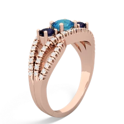 London Topaz Three Stone Aurora 14K Rose Gold ring R3080