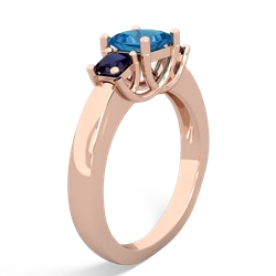 London Topaz Three Stone Trellis 14K Rose Gold ring R4015