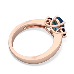 London Topaz Three Stone Oval Trellis 14K Rose Gold ring R4024