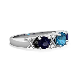 London Topaz Hugs And Kisses 14K White Gold ring R5016