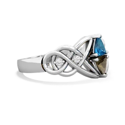 London Topaz Keepsake Celtic Knot 14K White Gold ring R5300