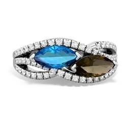 London Topaz Diamond Rivers 14K White Gold ring R3070