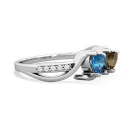 London Topaz Side By Side 14K White Gold ring R3090