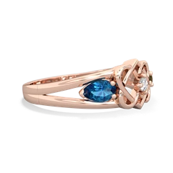 London Topaz Hearts Intertwined 14K Rose Gold ring R5880