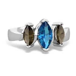 London Topaz Three Peeks 14K White Gold ring R2433