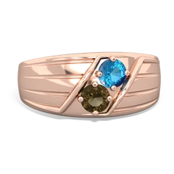 London Topaz Men's Streamline 14K Rose Gold ring R0460