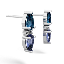 London Topaz Bowtie Drop 14K White Gold earrings E0865