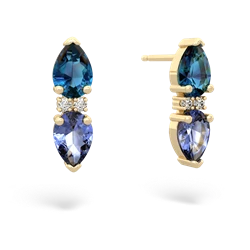 London Topaz Bowtie Drop 14K Yellow Gold earrings E0865