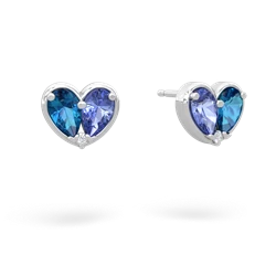 London Topaz 'Our Heart' 14K White Gold earrings E5072