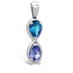 London Topaz Infinity 14K White Gold pendant P5050