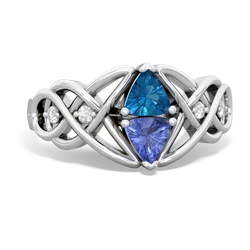 London Topaz Keepsake Celtic Knot 14K White Gold ring R5300