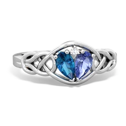 London Topaz Celtic Love Knot 14K White Gold ring R5420