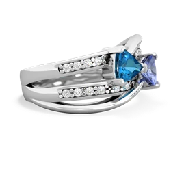 London Topaz Bowtie 14K White Gold ring R2360