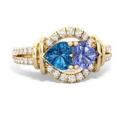 London Topaz Art-Deco Keepsake 14K Yellow Gold ring R5630