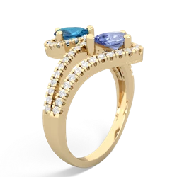 London Topaz Diamond Dazzler 14K Yellow Gold ring R3000