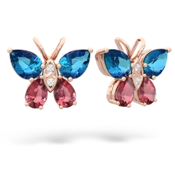 London Topaz Butterfly 14K Rose Gold earrings E2215