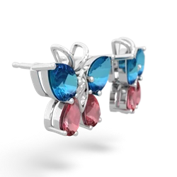 London Topaz Butterfly 14K White Gold earrings E2215