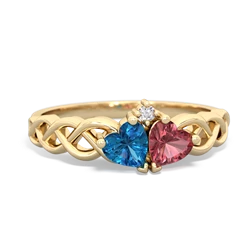 London Topaz Heart To Heart Braid 14K Yellow Gold ring R5870