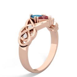 London Topaz Keepsake Celtic Knot 14K Rose Gold ring R5300