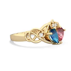 London Topaz 'One Heart' Celtic Knot Claddagh 14K Yellow Gold ring R5322