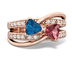 London Topaz Bowtie 14K Rose Gold ring R2360