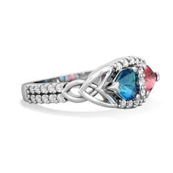 London Topaz Sparkling Celtic Knot 14K White Gold ring R2645