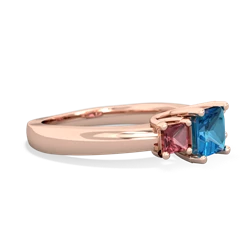 London Topaz Three Stone Trellis 14K Rose Gold ring R4015