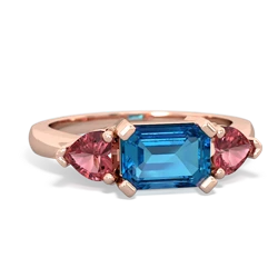 London Topaz Three Stone 14K Rose Gold ring R5235