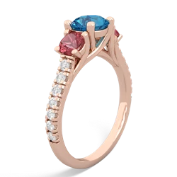 London Topaz Pave Trellis 14K Rose Gold ring R5500