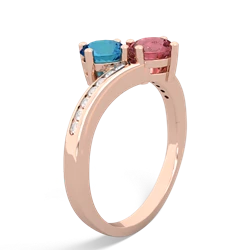 London Topaz Channel Set Two Stone 14K Rose Gold ring R5303