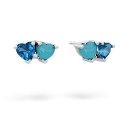 London Topaz Sweethearts 14K White Gold earrings E5260