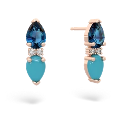 London Topaz Bowtie Drop 14K Rose Gold earrings E0865