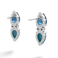 London Topaz Bowtie Drop 14K White Gold earrings E0865