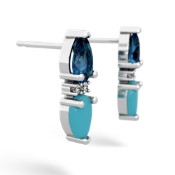 London Topaz Bowtie Drop 14K White Gold earrings E0865