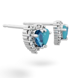 London Topaz Halo 14K White Gold earrings E7008