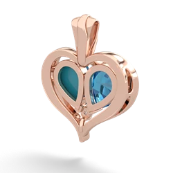 London Topaz Two Become One 14K Rose Gold pendant P5330