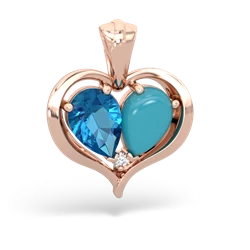 London Topaz Two Become One 14K Rose Gold pendant P5330