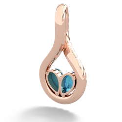 London Topaz Pave Twist 'One Heart' 14K Rose Gold pendant P5360