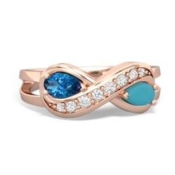 London Topaz Diamond Infinity 14K Rose Gold ring R5390