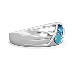 London Topaz Men's Streamline 14K White Gold ring R0460