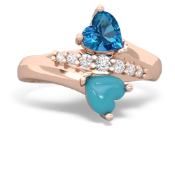 London Topaz Heart To Heart 14K Rose Gold ring R2064