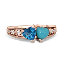 London Topaz Heart To Heart 14K Rose Gold ring R3342